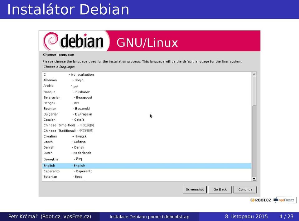 cz) Instalace Debianu pomocí