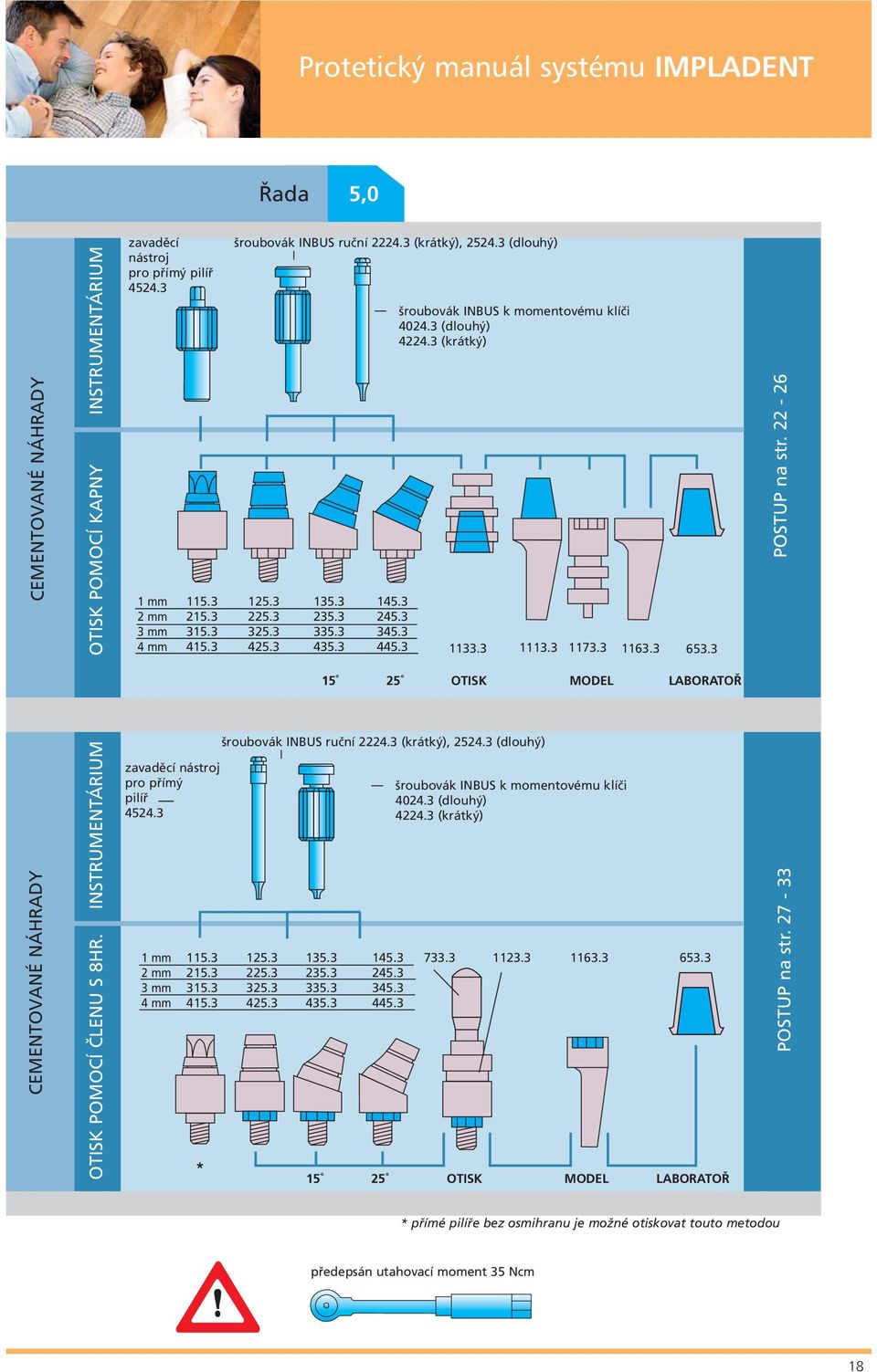 3 1163.3 653.3 POSTUP na str. 22-26 15 25 OTISK MODEL LABORATOŘ CEMENTOVANÉ NÁHRADY OTISK POMOCÍ ČLENU S 8HR. INSTRUMENTÁRIUM zavaděcí nástroj pro přímý pilíř 4524.3 1 mm 2 mm 3 mm 4 mm 115.3 215.