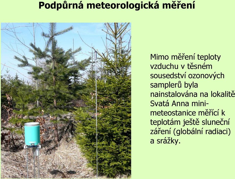 nainstalována na lokalitě Svatá Anna minimeteostanice