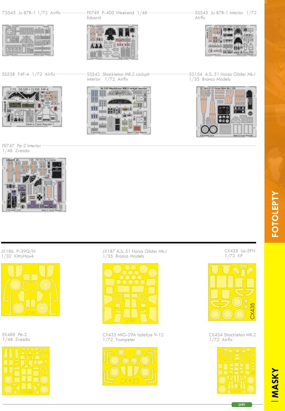 I 1/35 Bronco Models FE747 Pe-2 interior JX186 P-39Q/N EX488 Pe-2 JX187 A.S. 51 Horsa Glider Mk.