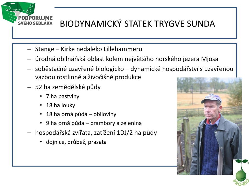 vazbou rostlinné a živočišné produkce 52 ha zemědělské půdy 7 ha pastviny 18 ha louky 18 ha orná půda