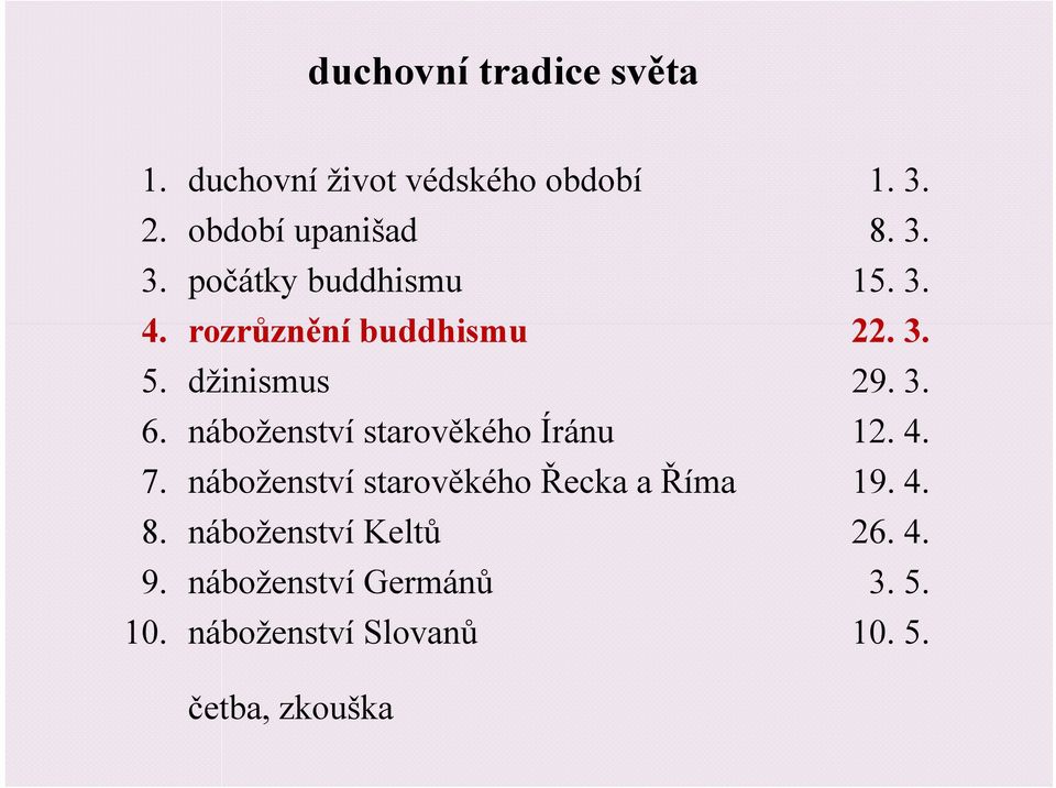 náboženství starověkého Íránu 12. 4. 7. náboženství starověkého Řecka a Říma 19. 4. 8.