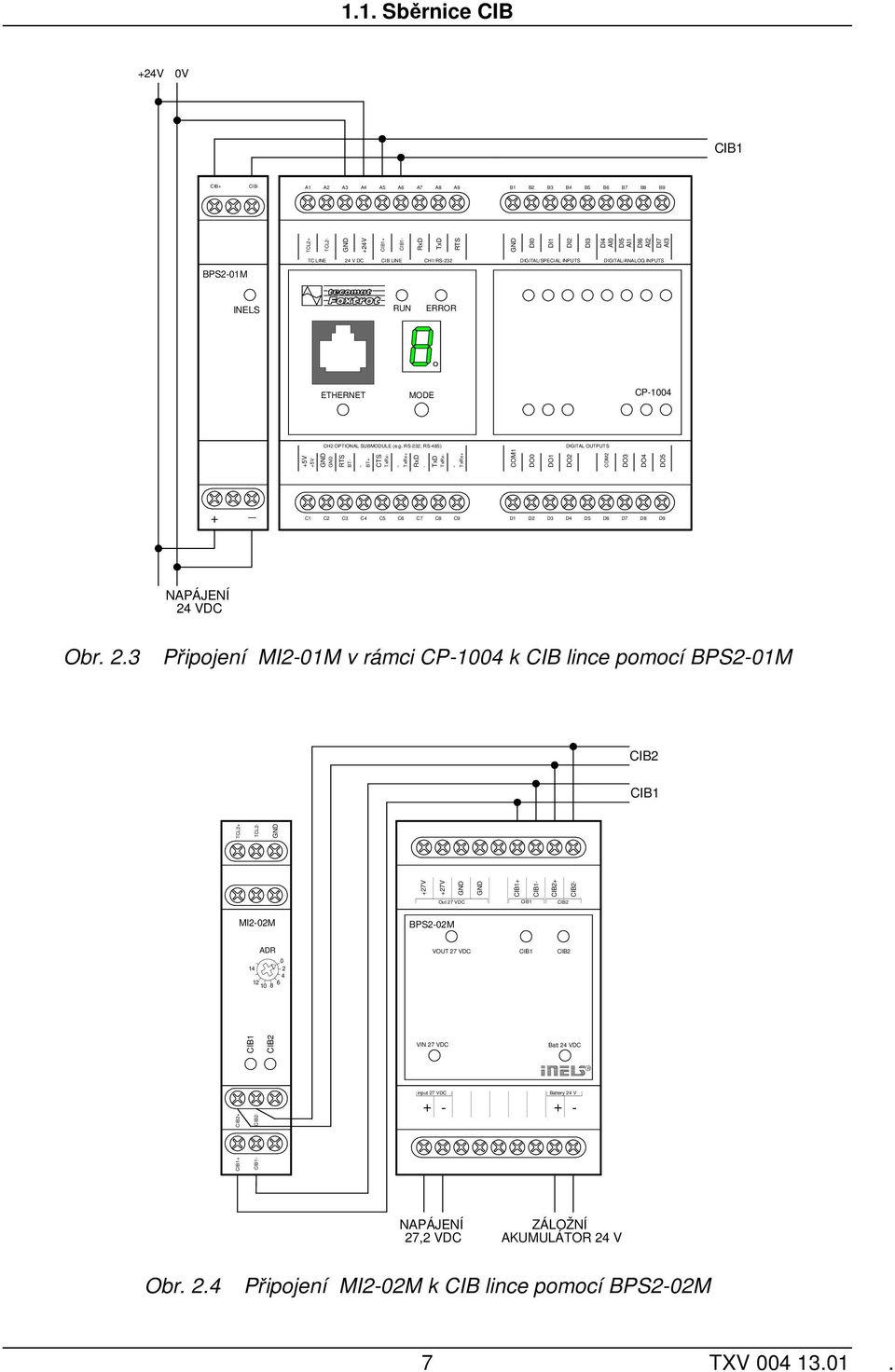 RS-232, RS-485) +5V +5V GND GND BT+ TxRx+ RxD RTS BT- CTS TxRx- TxD TxRx- TxRx+ - - - - +24V 0V INELS + _ C1 C2 C3 C4 C5 C6 C7 C8 C9 D1 D2 D3 D4 D5 D6 D7 D8 D9 NAPÁJENÍ 24