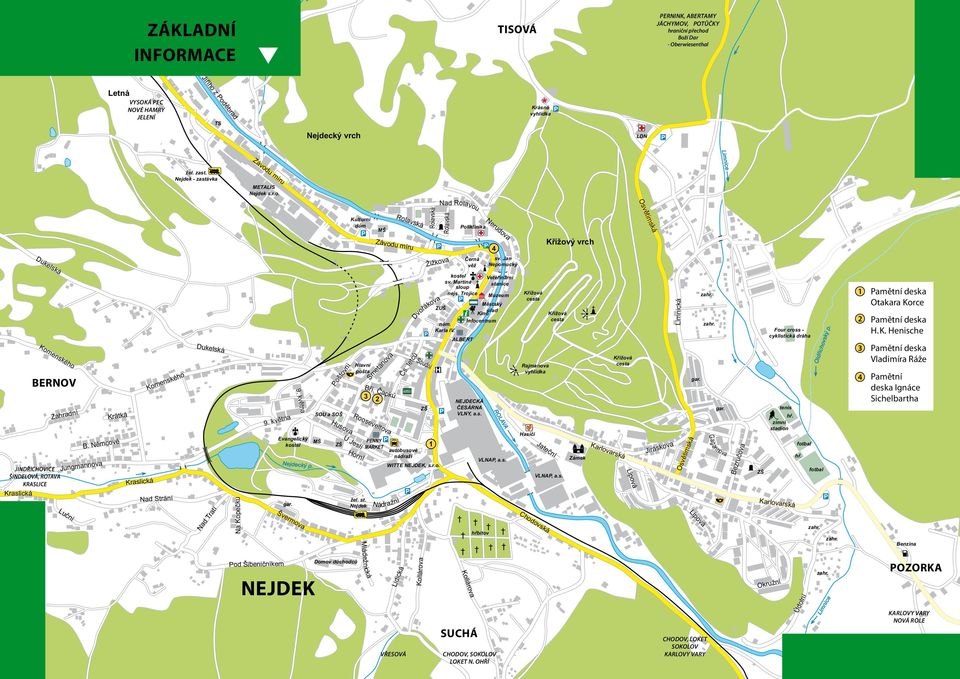 Nejdek - zastávka Závodu míru METALIS Nejdek s.r.o. Nad Rolavou Kulturní dům MŠ Rolavská Rolavská Rolavská Poliklinika Nerudova Dukelská Závodu míru Žižkova Černá věž 4 sv.