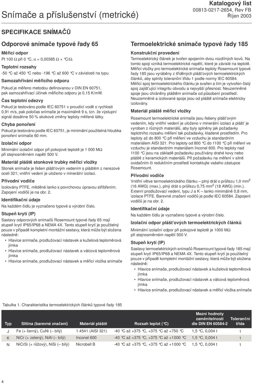 0,15 K/mW. Čas teplotní odezvy Pokud je testováno podle IEC 60751 v proudící vodě o rychlosti 0,91 m/s, pak poločas snímače je maximálně 9 s, tzn.