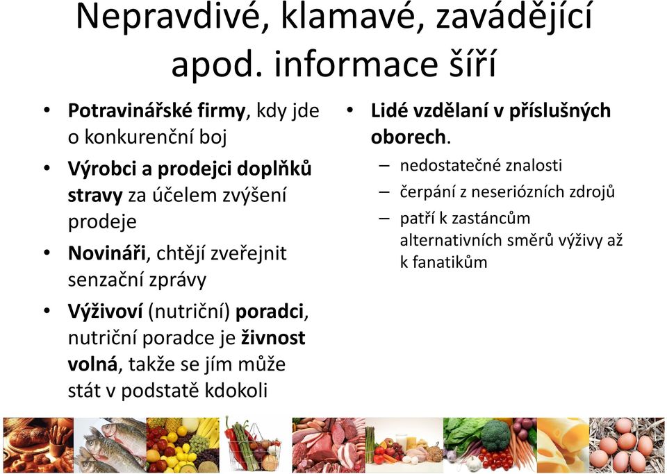 prodeje Novináři,chtějí zveřejnit senzační zprávy Výživoví(nutriční) poradci, nutriční poradce je živnost volná,