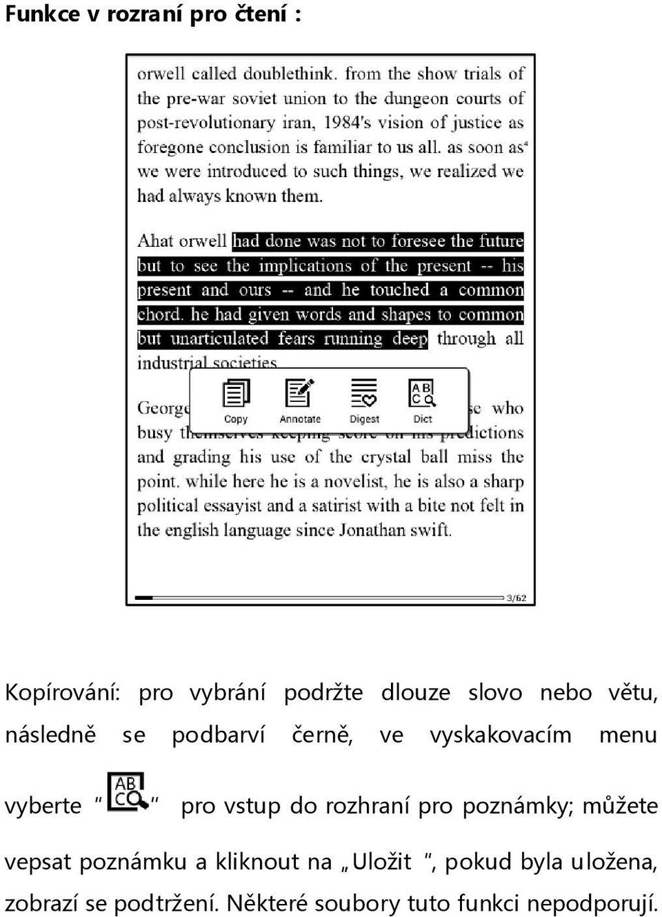 vstup do rozhraní pro poznámky; můžete vepsat poznámku a kliknout na