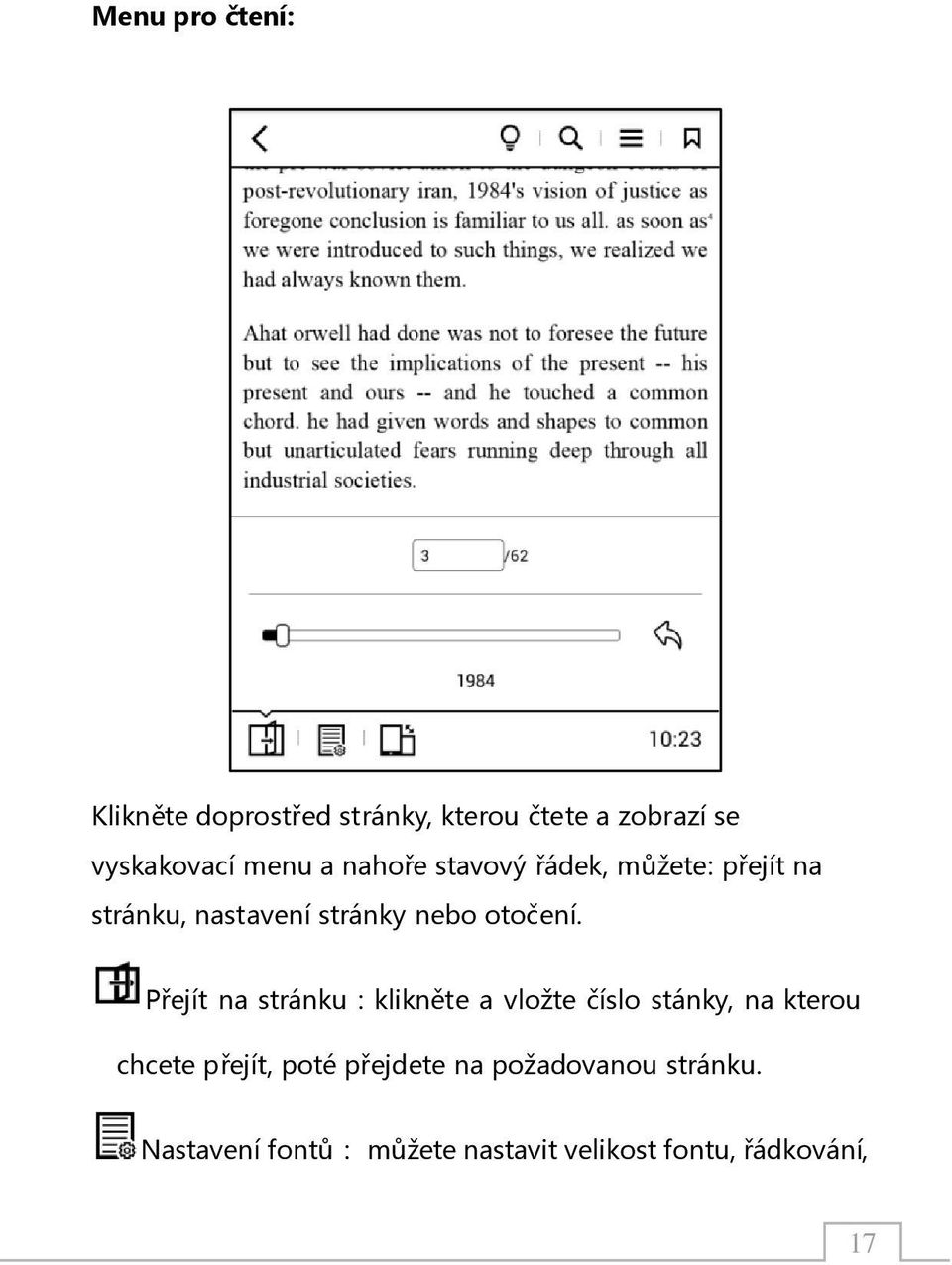 Přejít na stránku:klikněte a vložte číslo stánky, na kterou chcete přejít, poté