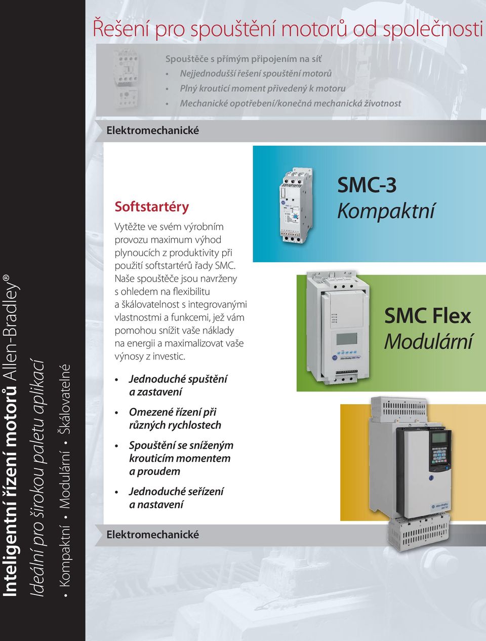 plynoucích z produktivity při použití softstartérů řady SMC.