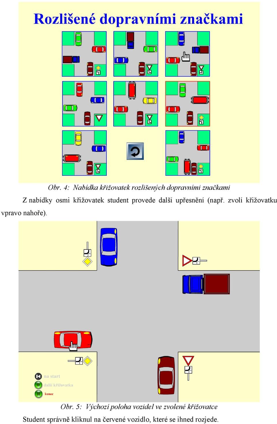 zvolí křižovatku vpravo nahoře). Obr.