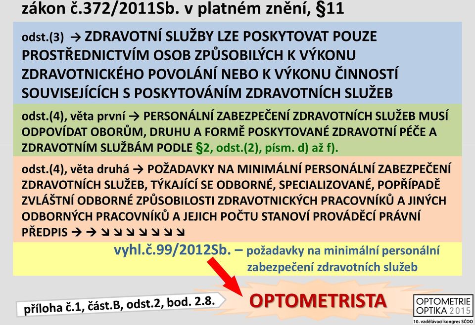 (4), věta první PERSONÁLNÍ ZABEZPEČENÍ ZDRAVOTNÍCH SLUŽEB MUSÍ ODPOVÍDAT OBORŮM, DRUHU A FORMĚ POSKYTOVANÉ ZDRAVOTNÍ PÉČE A ZDRAVOTNÍM SLUŽBÁM PODLE 2, odst.