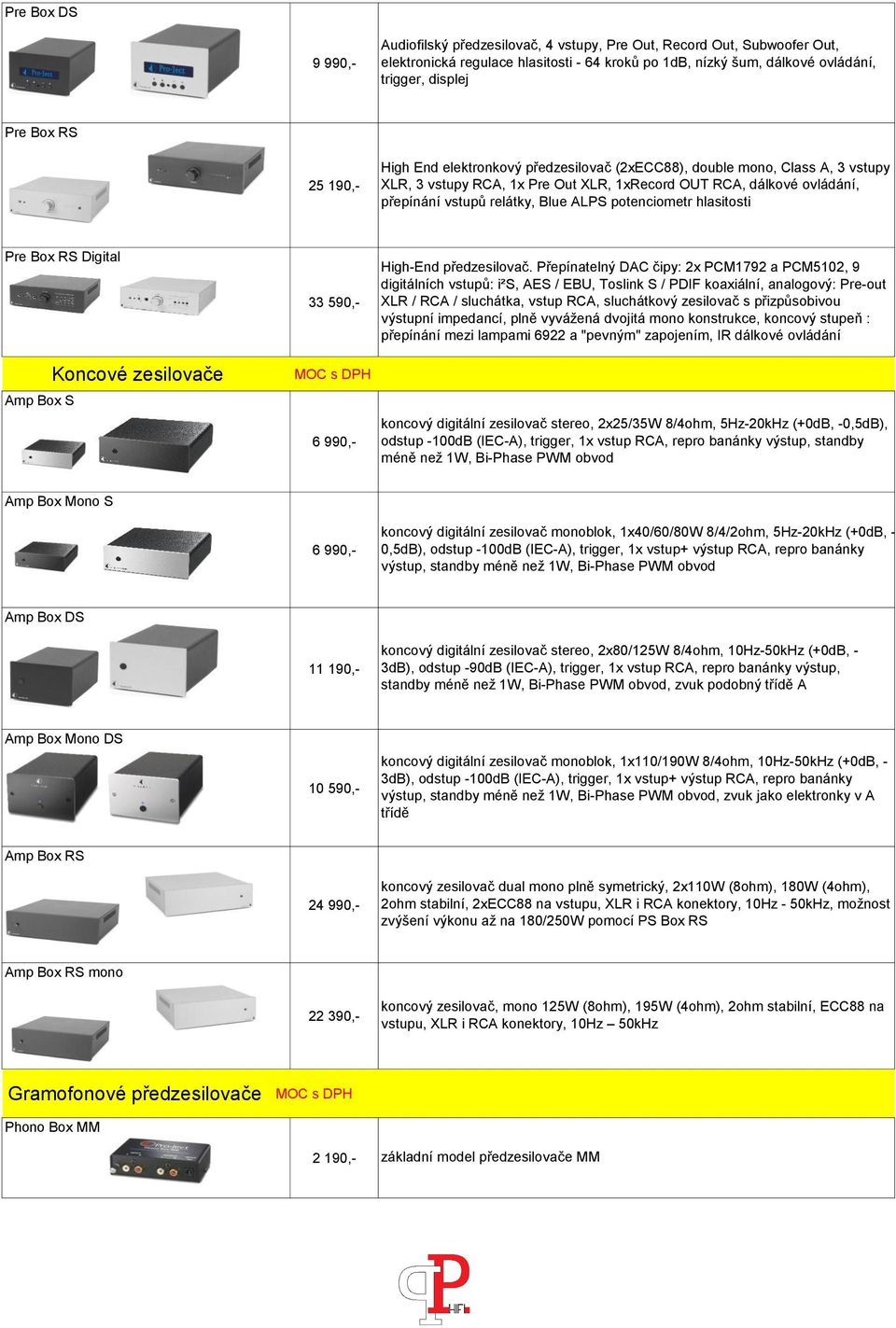 potenciometr hlasitosti Pre Box RS Digital 33 590,- High-End předzesilovač.