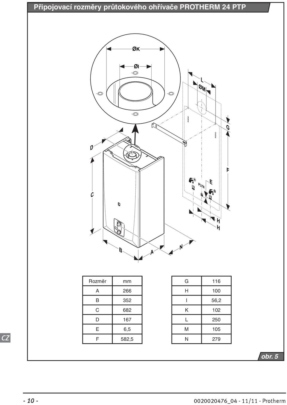 E C H H B A N Rozměr mm G 116 A 266 H 100 B 352 I 56,2 C