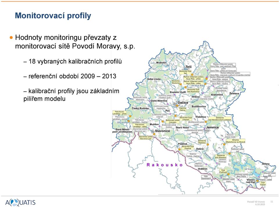 18 vybraných kalibračních profilů referenční období