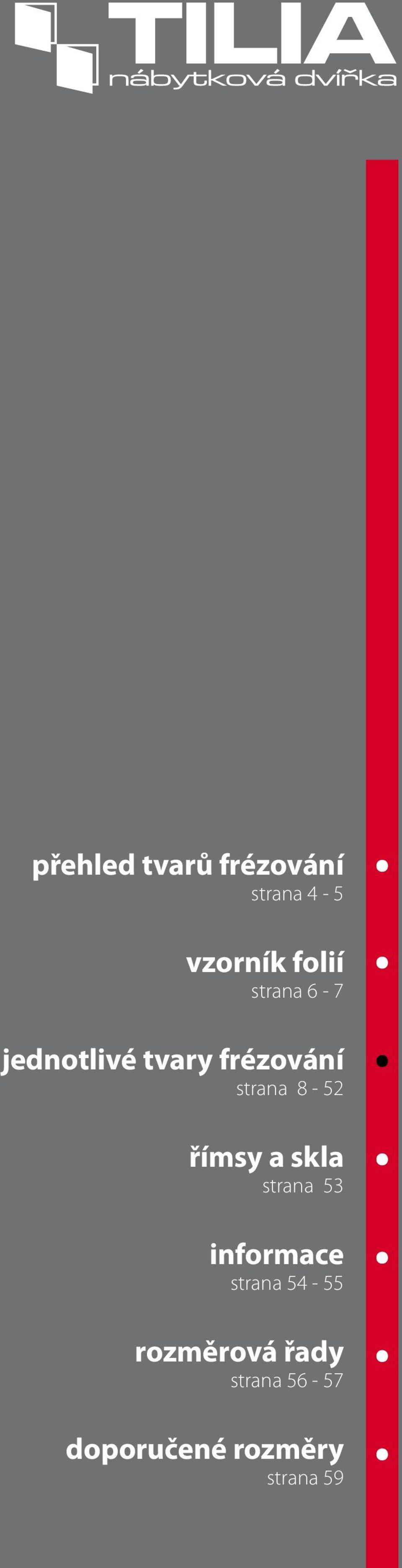 římsy a skla strana 53 informace strana 54-55