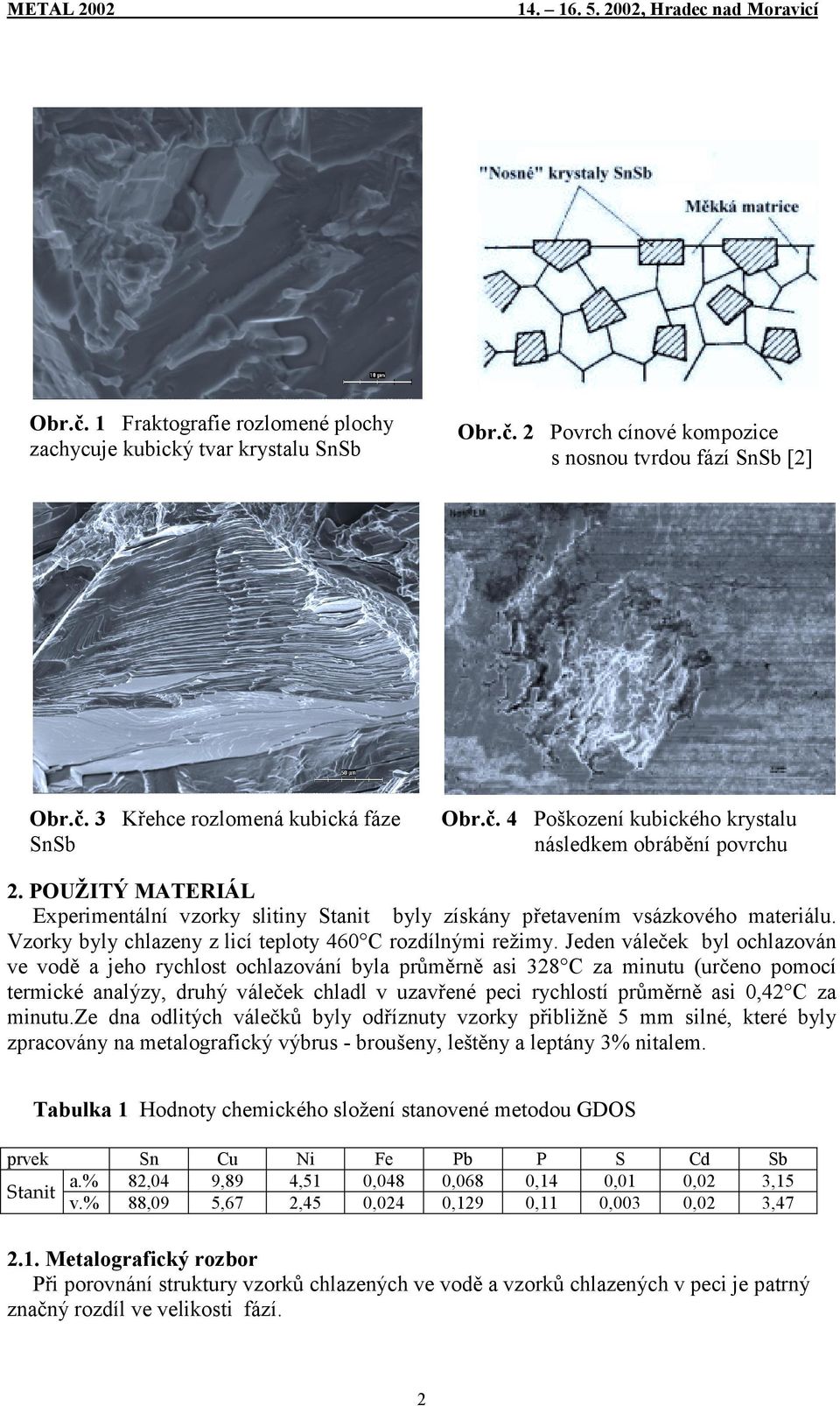 Jeden váleček byl ochlazován ve vodě a jeho rychlost ochlazování byla průměrně asi 328 C za minutu (určeno pomocí termické analýzy, druhý váleček chladl v uzavřené peci rychlostí průměrně asi 0,42 C