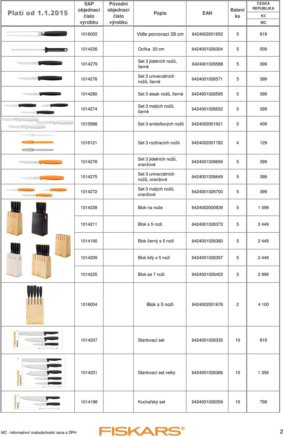 1014278 101427 1014272 Set 3 jídelních nožů, oranžové Set 3 univerzálních nožů, oranžové Set 3 malých nožů, oranžové 642400102666 399 6424001026649 399 6424001026700 399 1014228 Blok na nože