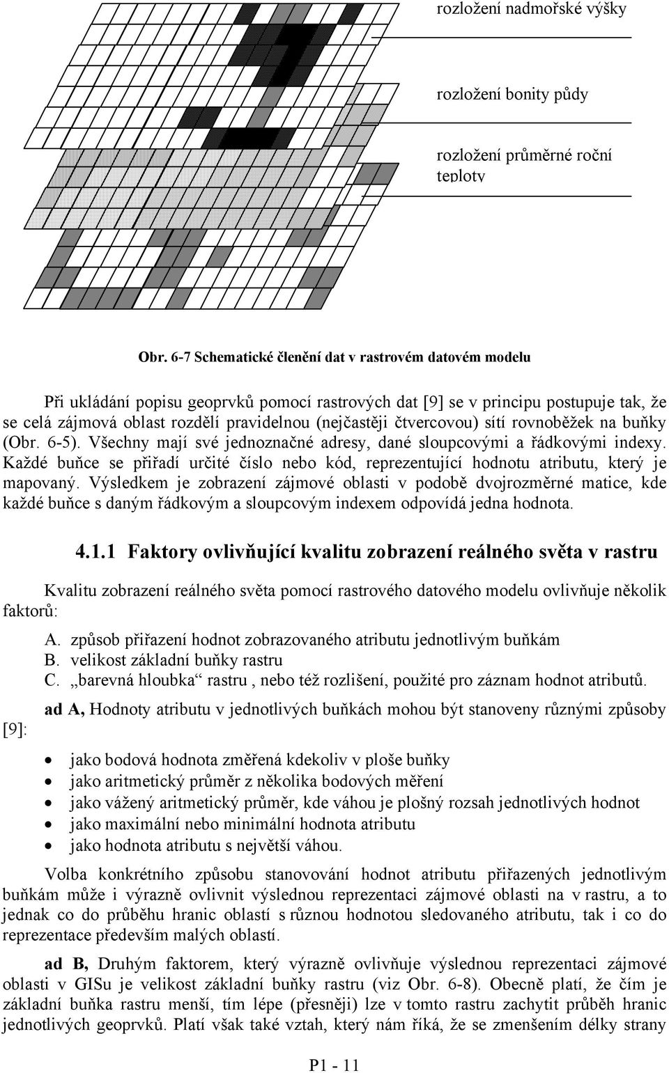 čtvercovou) sítí rovnoběžek na buňky (Obr. 6-5). Všechny mají své jednoznačné adresy, dané sloupcovými a řádkovými indexy.