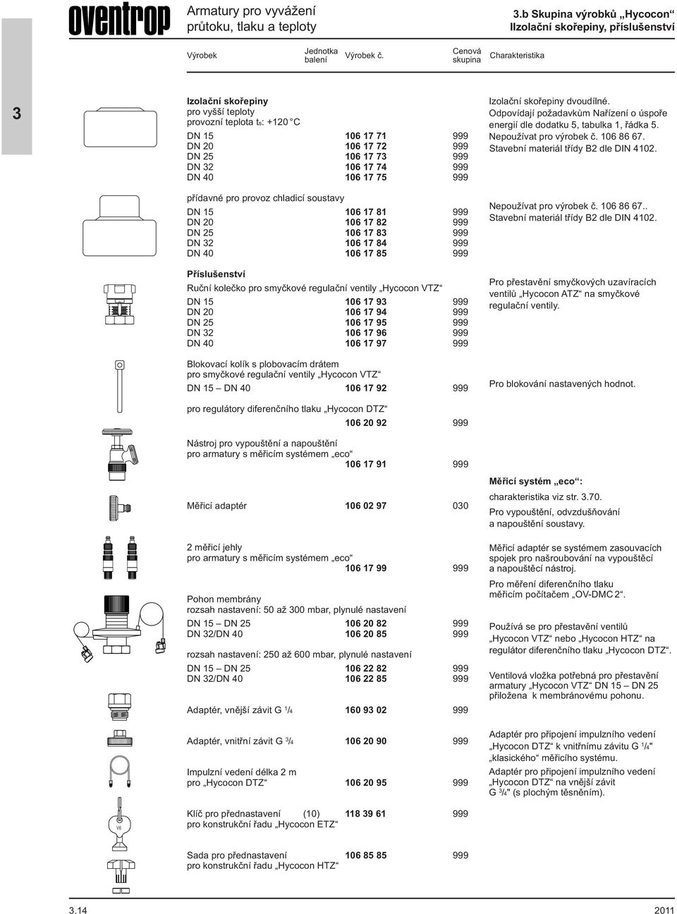 provoz chladicí soustavy DN 15 16 17 81 999 DN 2 16 17 82 999 DN 25 16 17 8 999 DN 2 16 17 84 999 DN 4 16 17 85 999 Příslušenství Ruční kolečko pro smyčkové regulační ventily Hycocon VTZ DN 15 16 17