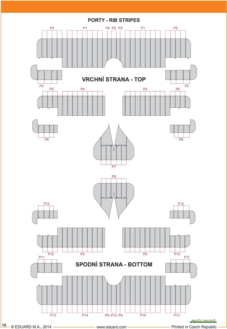 SPODNÍ STRANA - BOTTOM P10 P11 P P14 P9 P P9 P14 P 16
