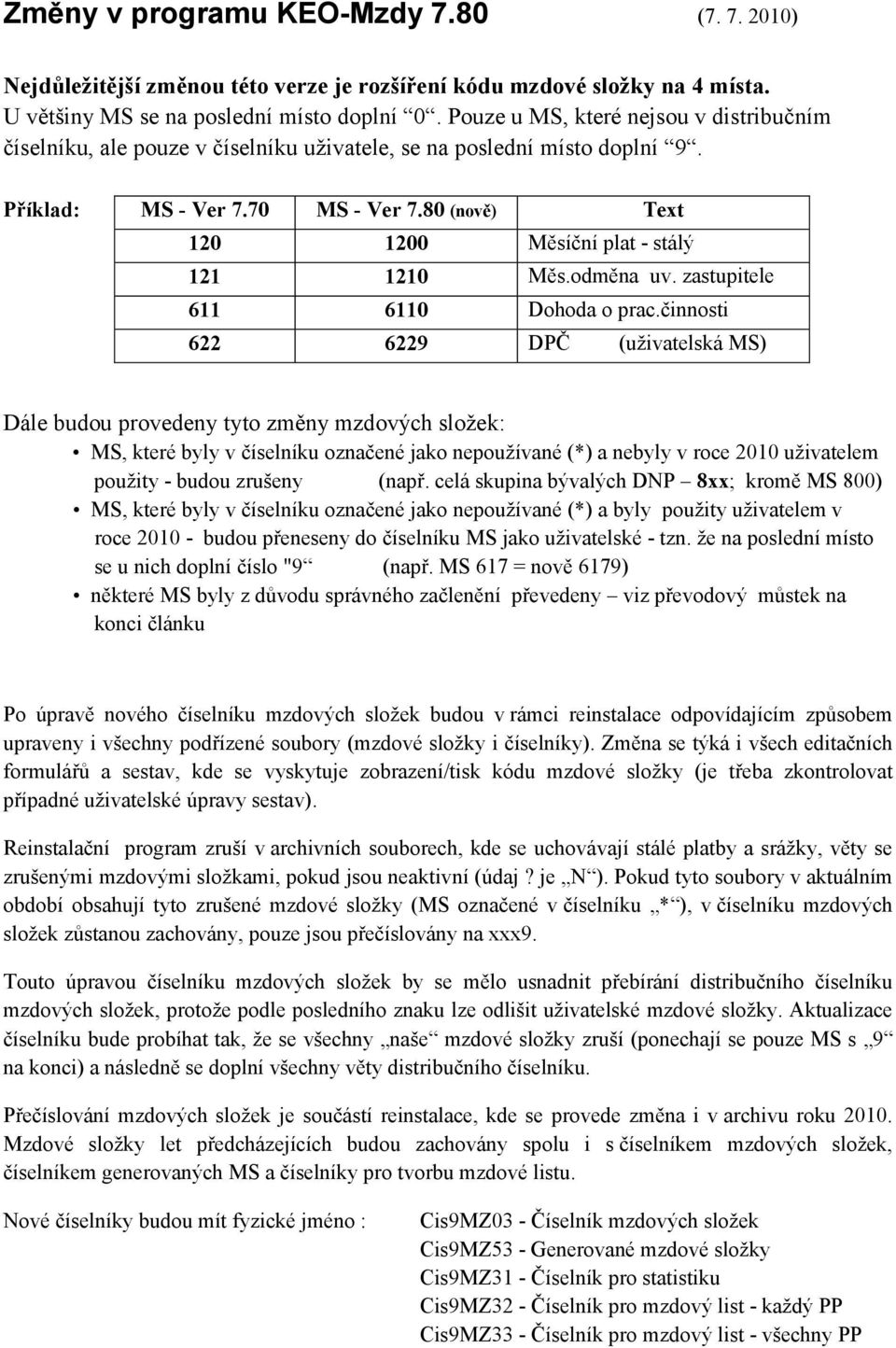 80 (nově) Text 120 1200 Měsíční plat - stálý 121 1210 Měs.odměna uv. zastupitele 611 6110 Dohoda o prac.