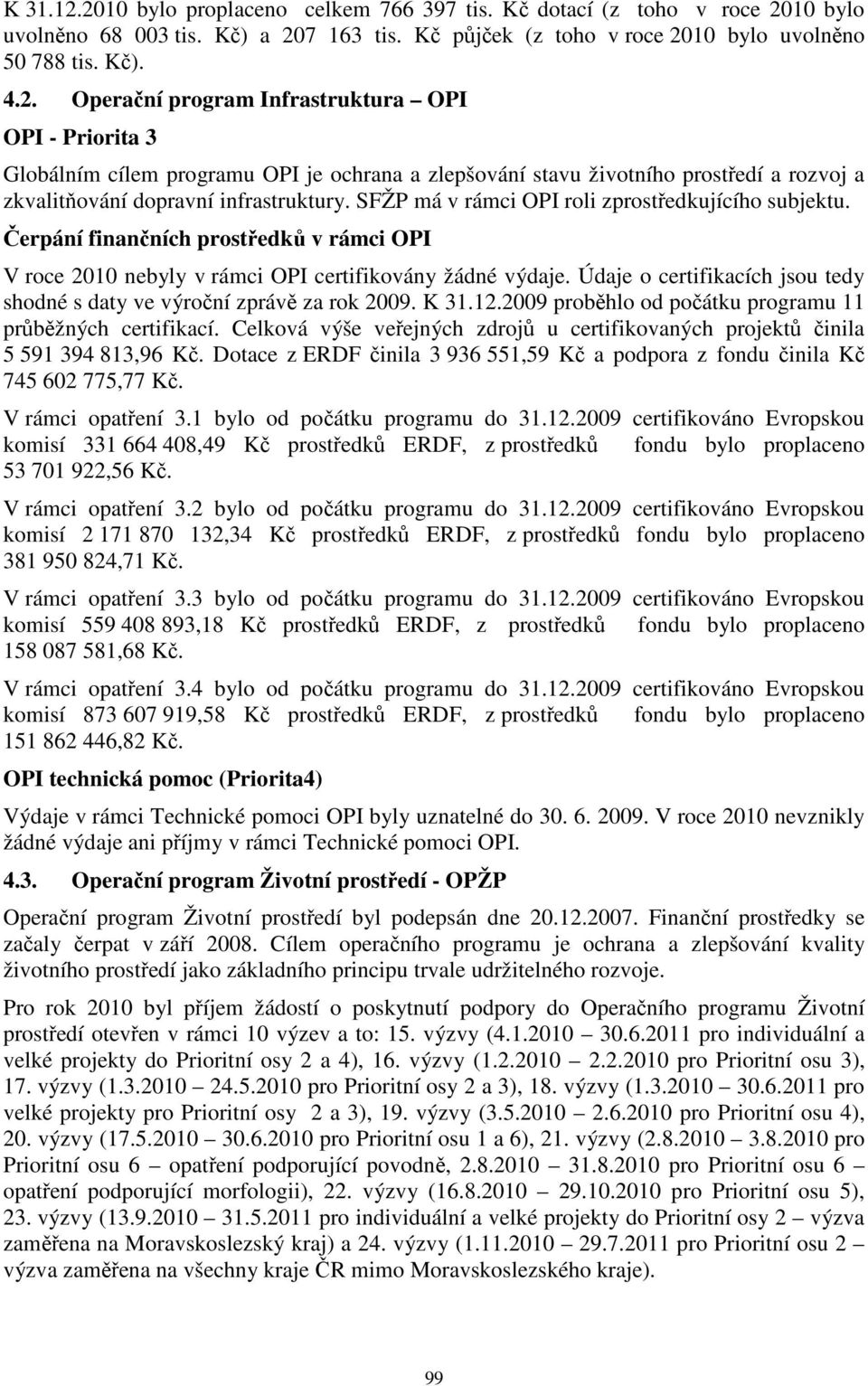 Údaje o certifikacích jsou tedy shodné s daty ve výroční zprávě za rok 2009. K 31.12.2009 proběhlo od počátku programu 11 průběžných certifikací.