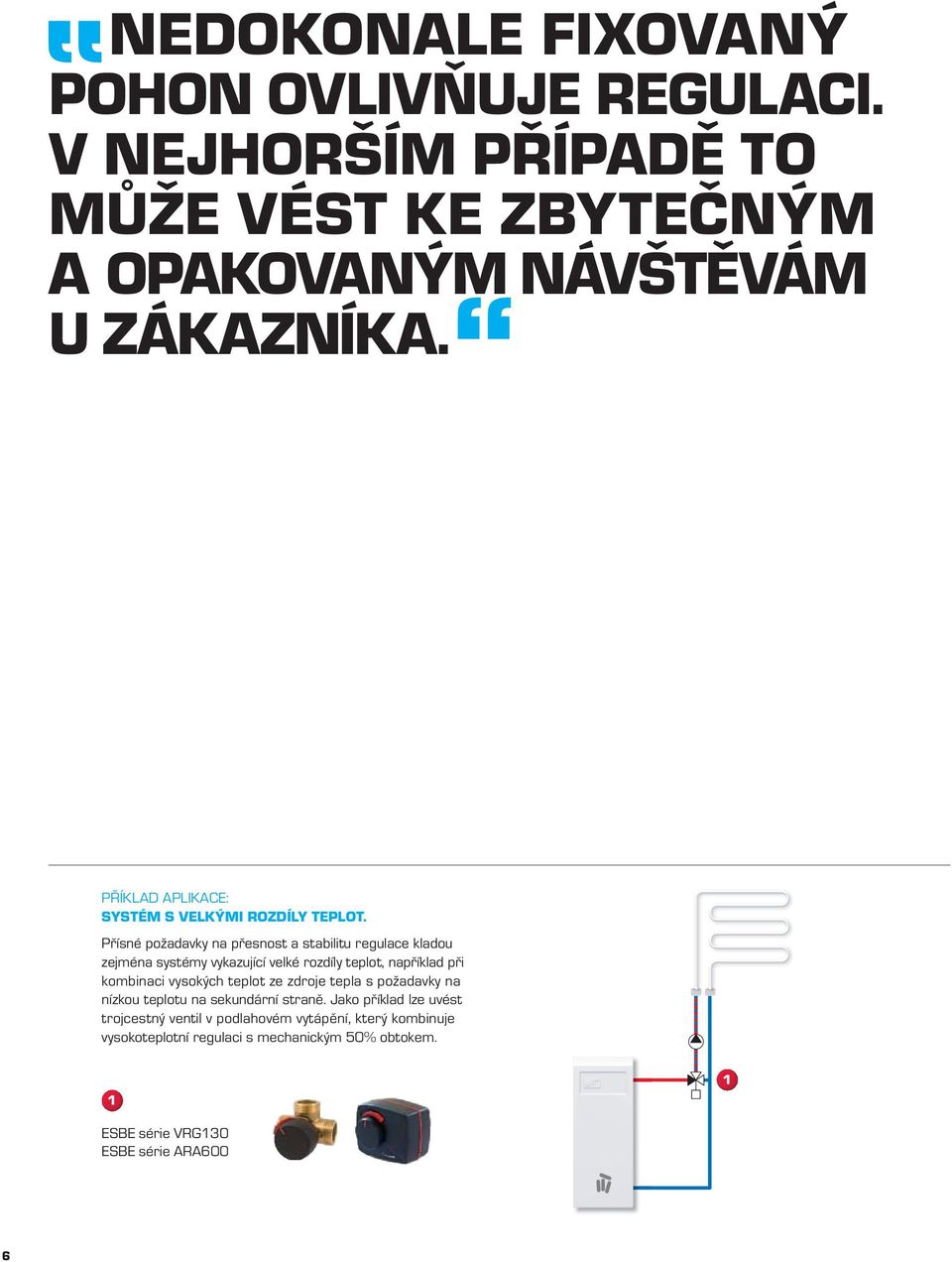 Přísné požadavky na přesnost a stabilitu regulace kladou zejména systémy vykazující velké rozdíly teplot, například při kombinaci vysokých