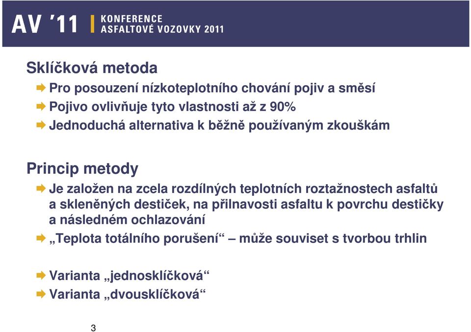 teplotních roztažnostech asfaltů a skleněných destiček, na přilnavosti asfaltu k povrchu destičky a