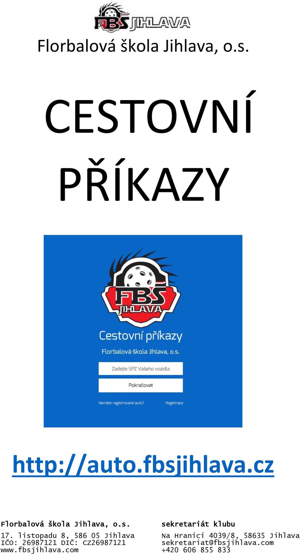 CESTOVNÍ PŘÍKAZY