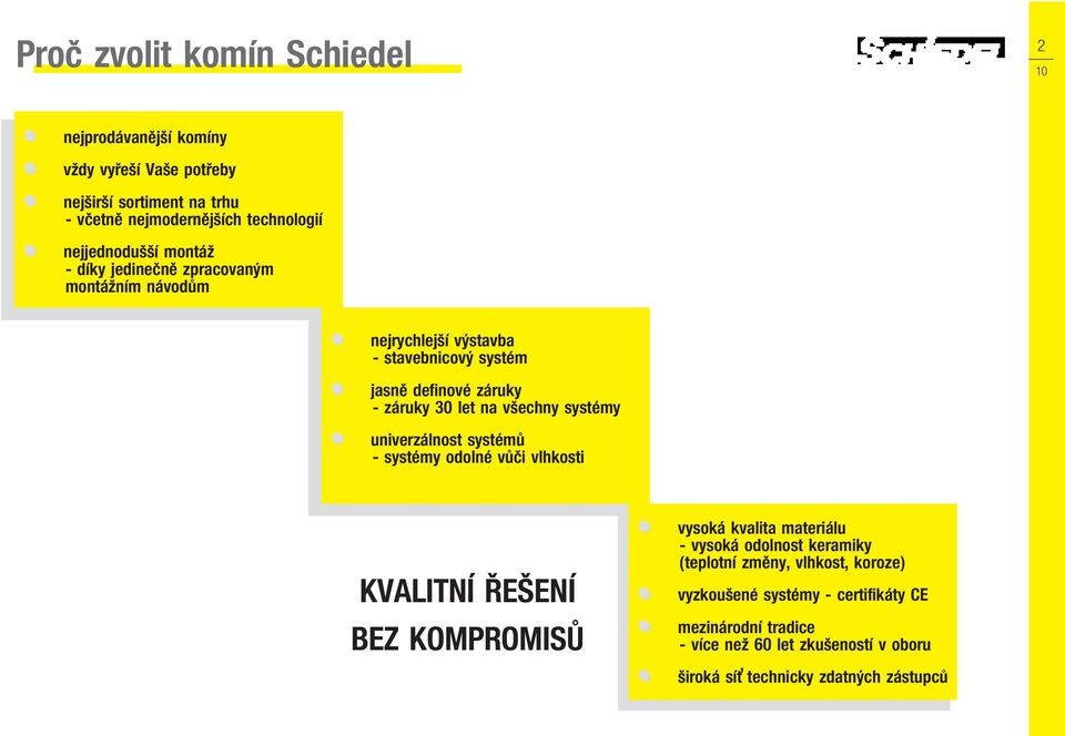 všechny systémy univerzálnost systémů systémy odolné vůči vlhkosti KVALITNÍ ŘEŠENÍ BEZ KOMPROMISŮ vysoká kvalita materiálu vysoká odolnost keramiky