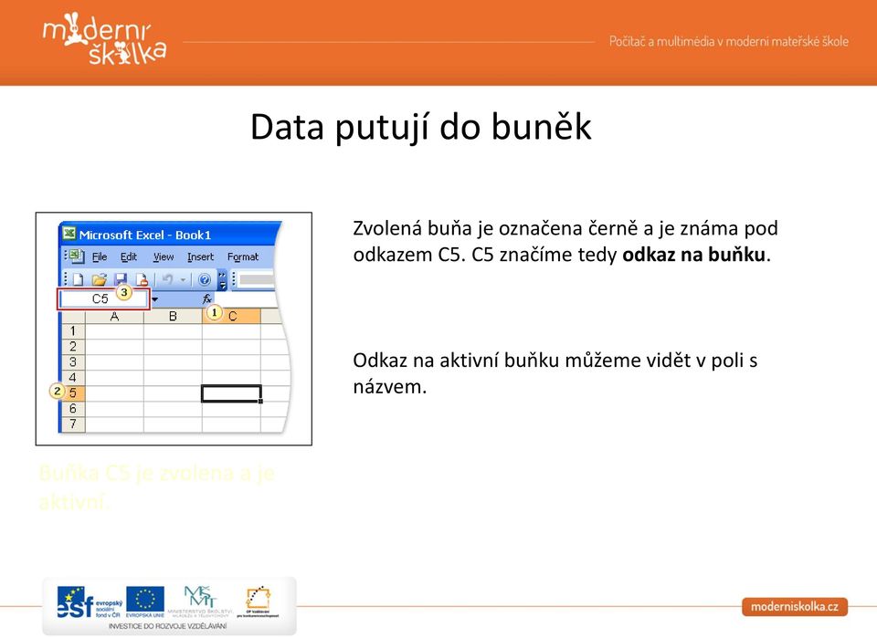 C5 značíme tedy odkaz na buňku.
