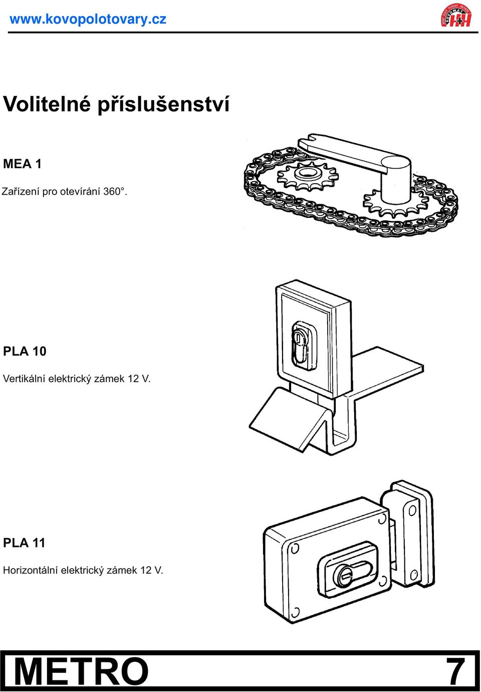 PLA 10 Vertikální elektrický zámek 12