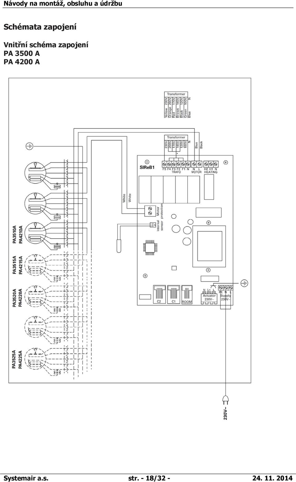 zapojení PA 3500 A PA 4200 A