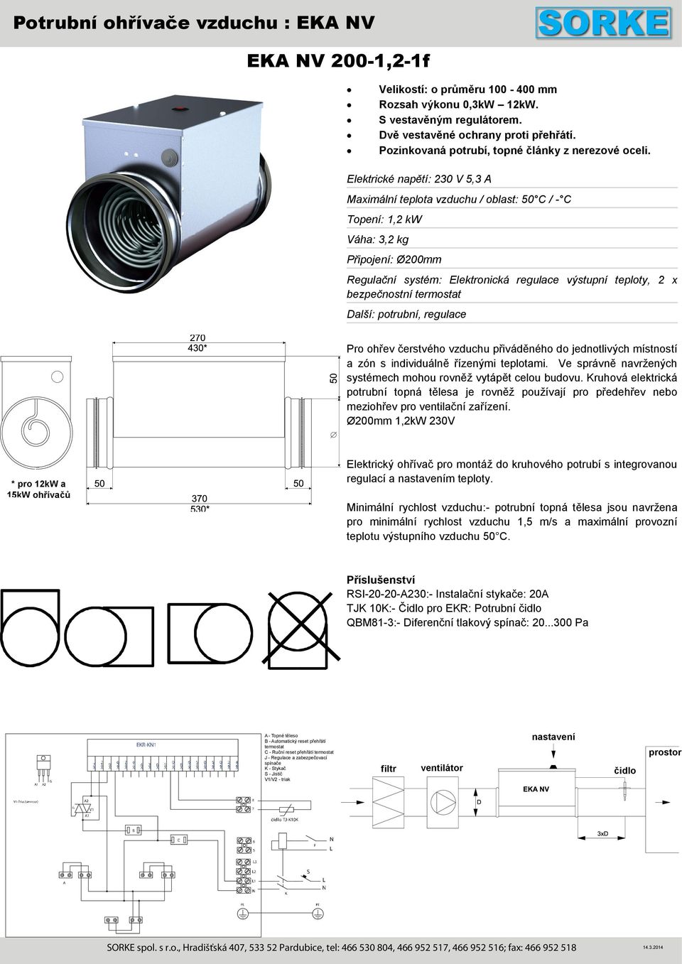 kg Připojení: Ø200mm bezpečnostní