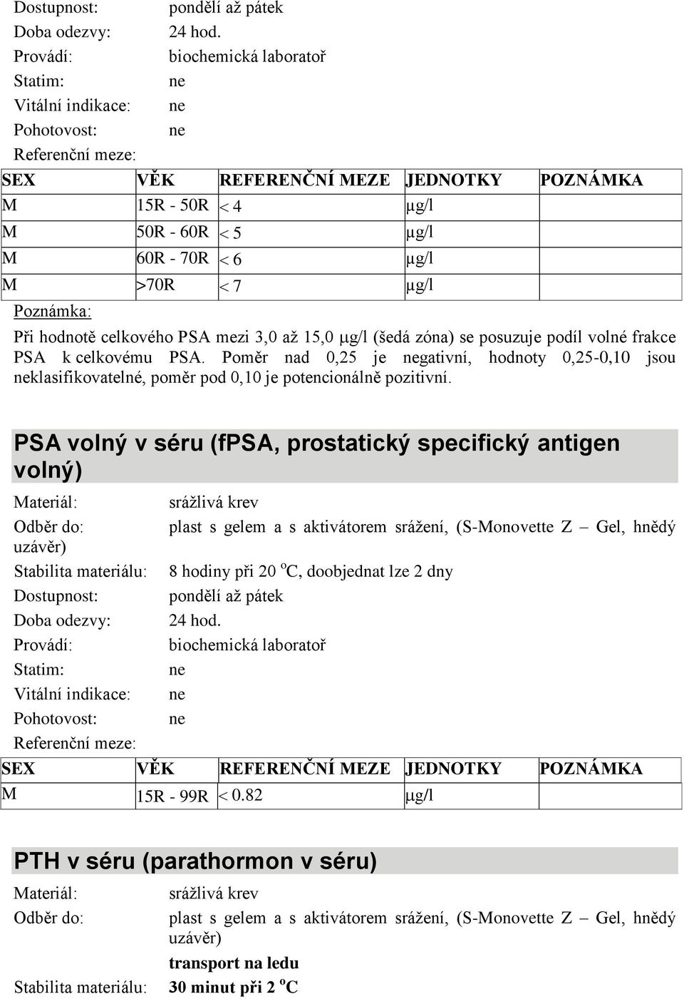 zóna) se posuzuje podíl volné frakce PSA k celkovému PSA.