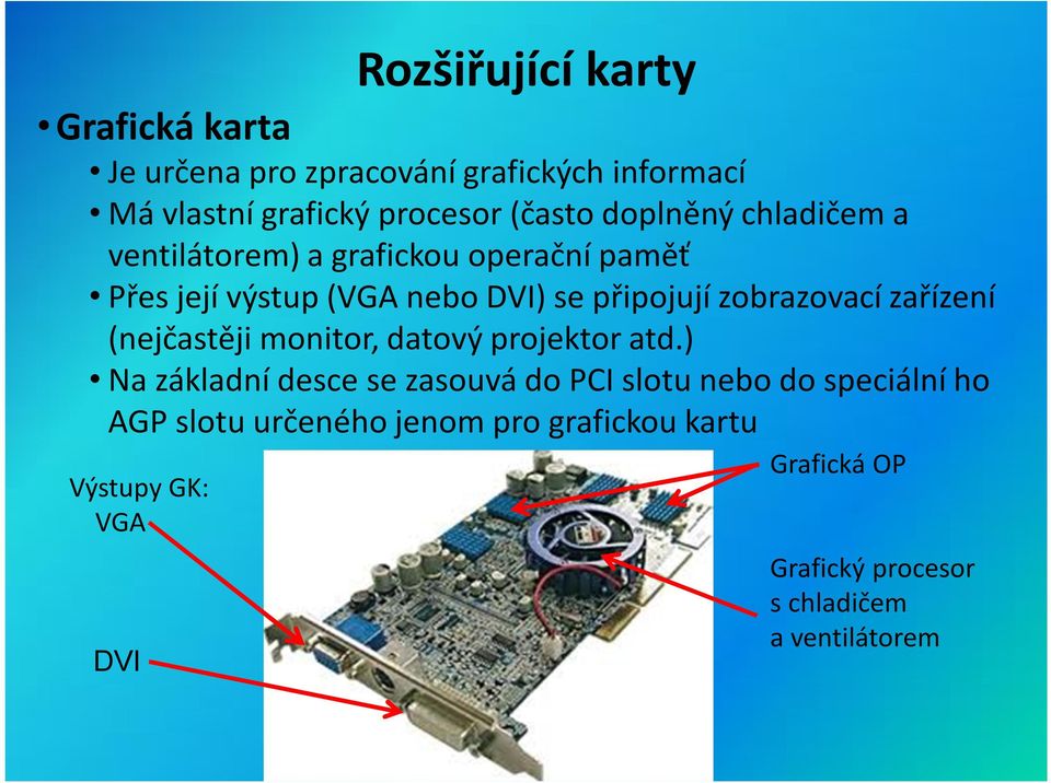 zobrazovací zařízení (nejčastěji monitor, datový projektor atd.