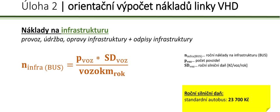 infra(bus) roční náklady na infrastrukturu (BUS) p voz počet povzidel