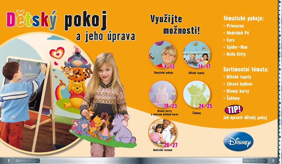 pokoje 18-23 Disney barvy a centrum míchání barev Dětské tapety Šablony 14-17 24-25