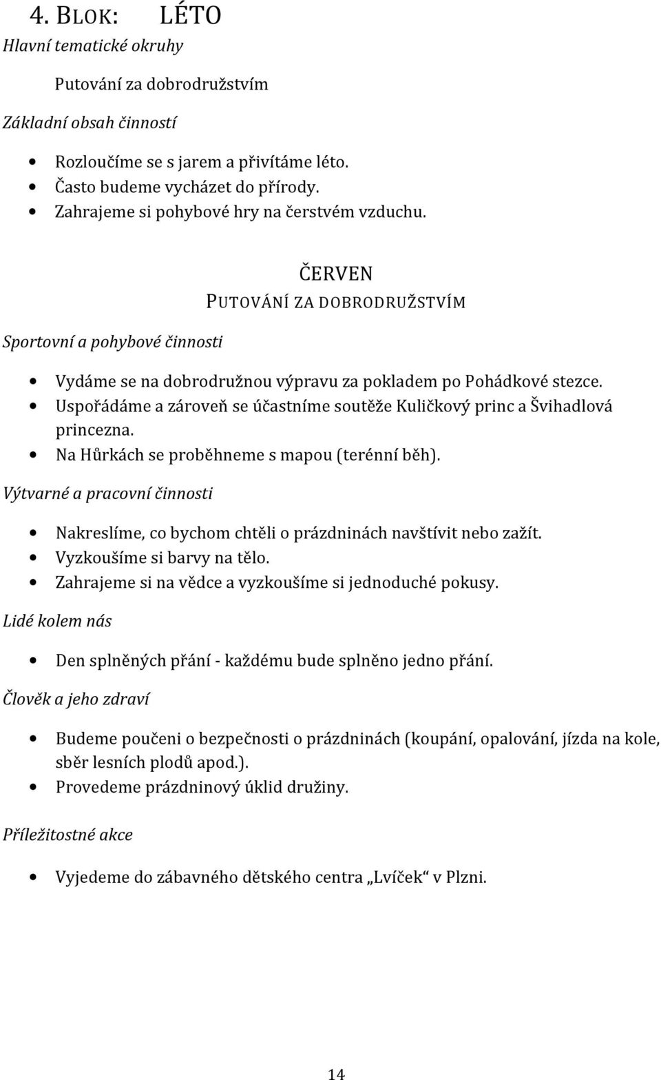 Uspořádáme a zároveň se účastníme soutěže Kuličkový princ a Švihadlová princezna. Na Hůrkách se proběhneme s mapou (terénní běh).