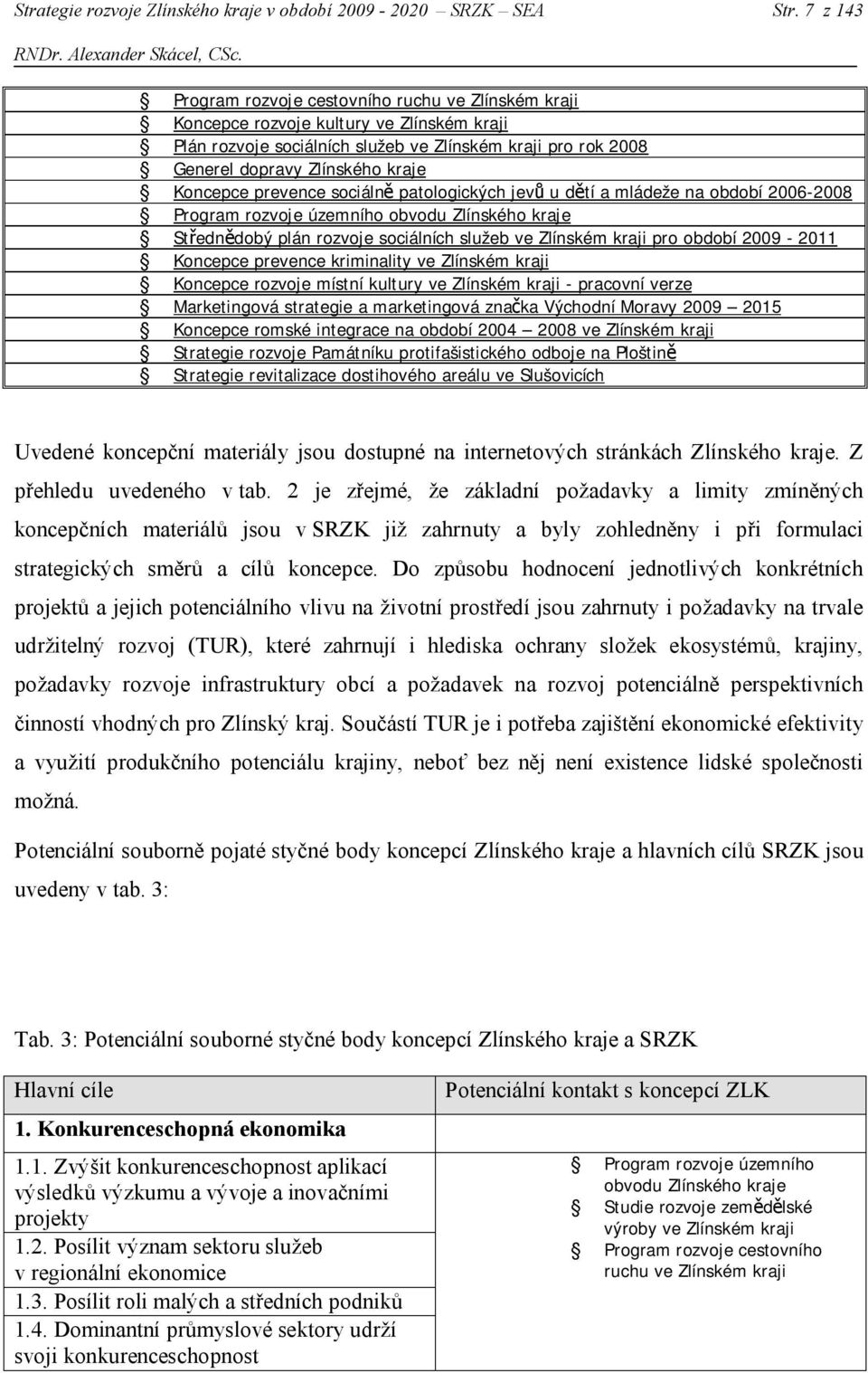 Koncepce prevence sociálně patologických jevů u dětí a mládeže na období 2006-2008 Program rozvoje územního obvodu Zlínského kraje Střednědobý plán rozvoje sociálních služeb ve Zlínském kraji pro