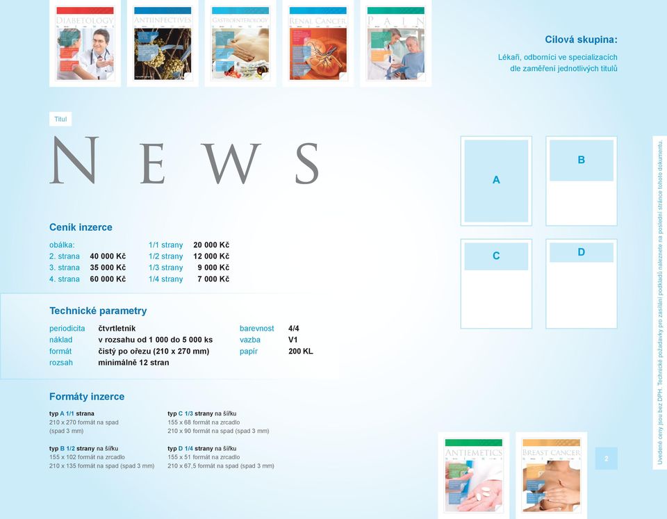 1/3 strany 9 000 Kč 1/4 strany 7 000 Kč čtvrtletník v u od 1 000 do 5 000 ks minimálně 12 stran typ C 1/3 strany na