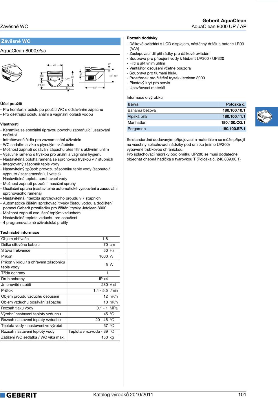 včetně pouzdra - Souprava pro tlumení hluku - Prostředek pro čištění trysek Jetclean 8000 - Pro komfortní očistu po použití WC s odsáváním zápachu - Pro ošetřující očistu anální a vaginální oblasti