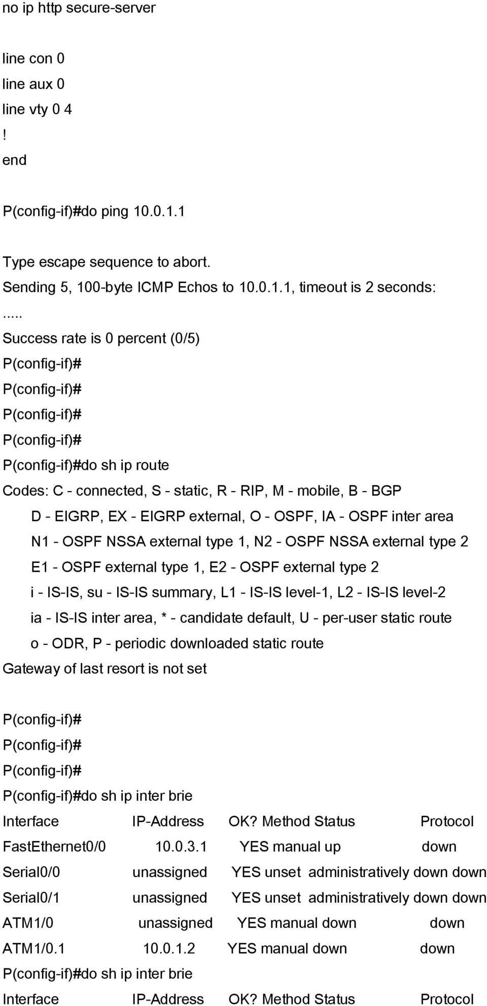 type 1, N2 - OSPF NSSA external type 2 E1 - OSPF external type 1, E2 - OSPF external type 2 i - IS-IS, su - IS-IS summary, L1 - IS-IS level-1, L2 - IS-IS level-2 ia - IS-IS inter area, * - candidate