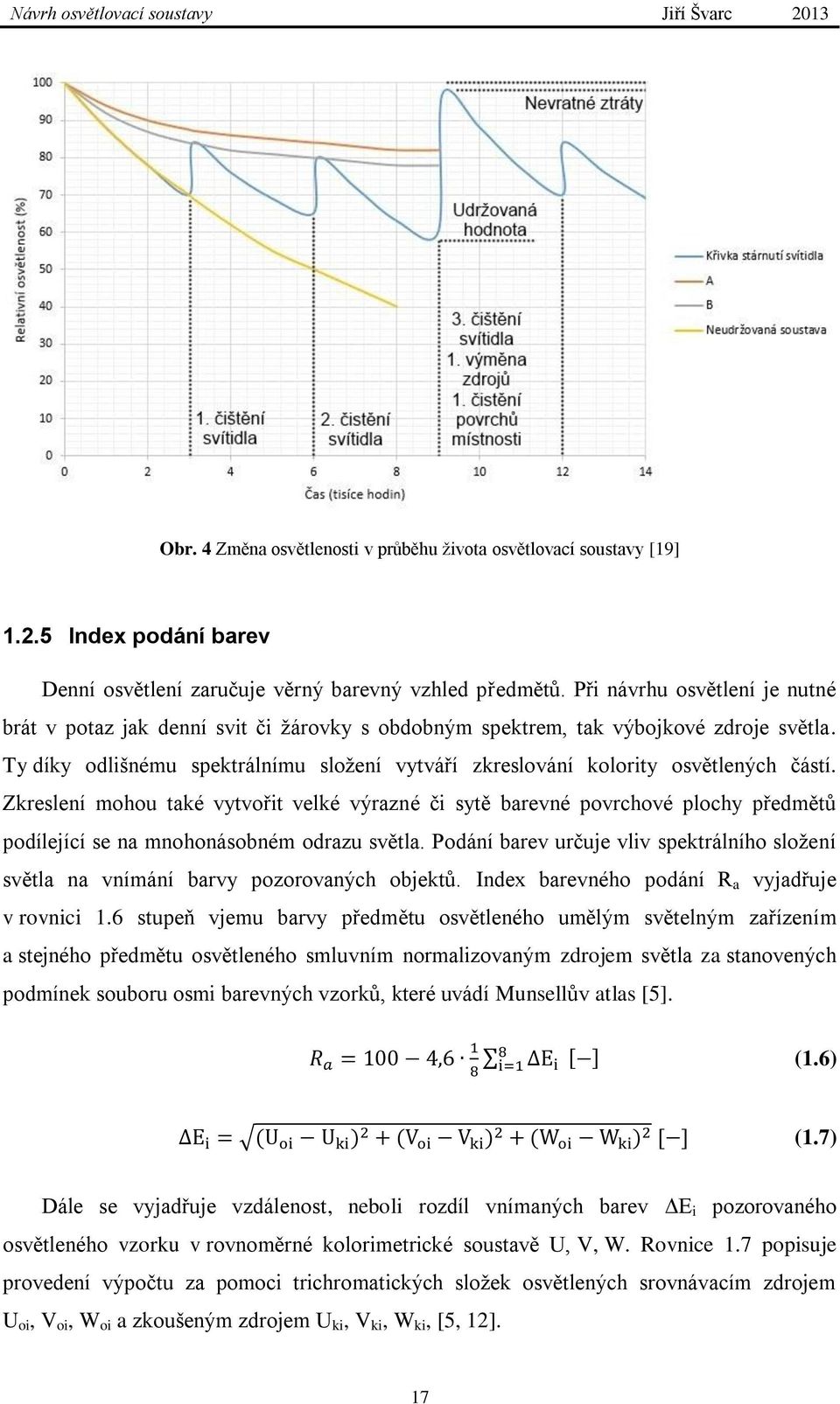 Ty díky odlišnému spektrálnímu složení vytváří zkreslování kolority osvětlených částí.