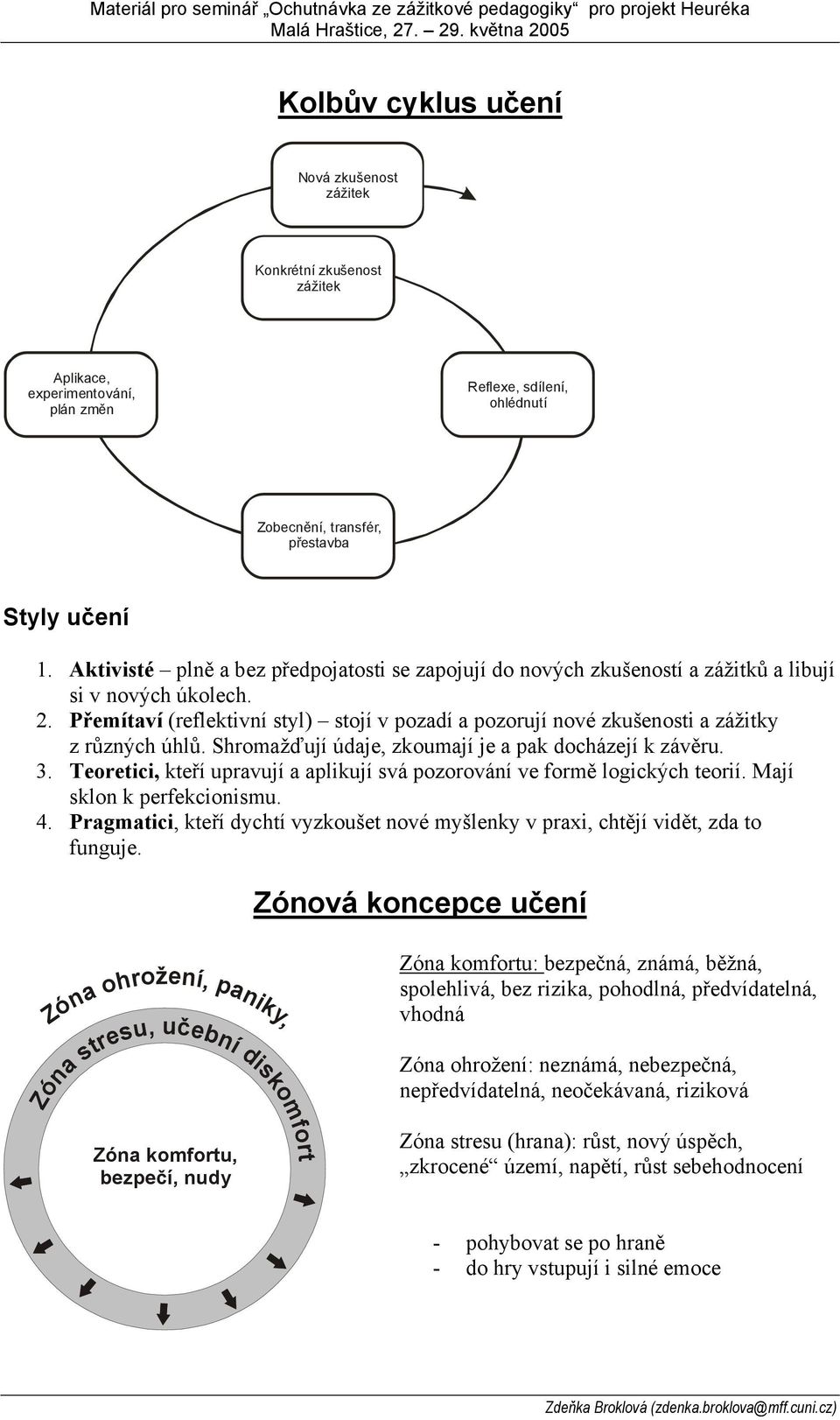 Aktivisté plně a bez předpojatosti se zapojují do nových zkušeností a zážitků a libují si v nových úkolech. 2.