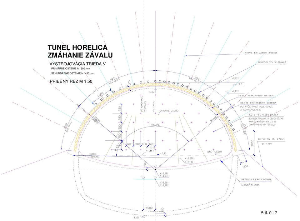 450 mm K O TVY IB O ALEBO BOLTEX PRIEÈNY REZ M 1:50 OB RYS
