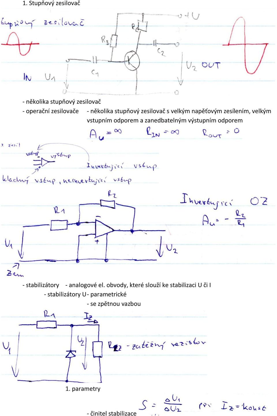 výstupním odporem - stabilizátory - analogové el.