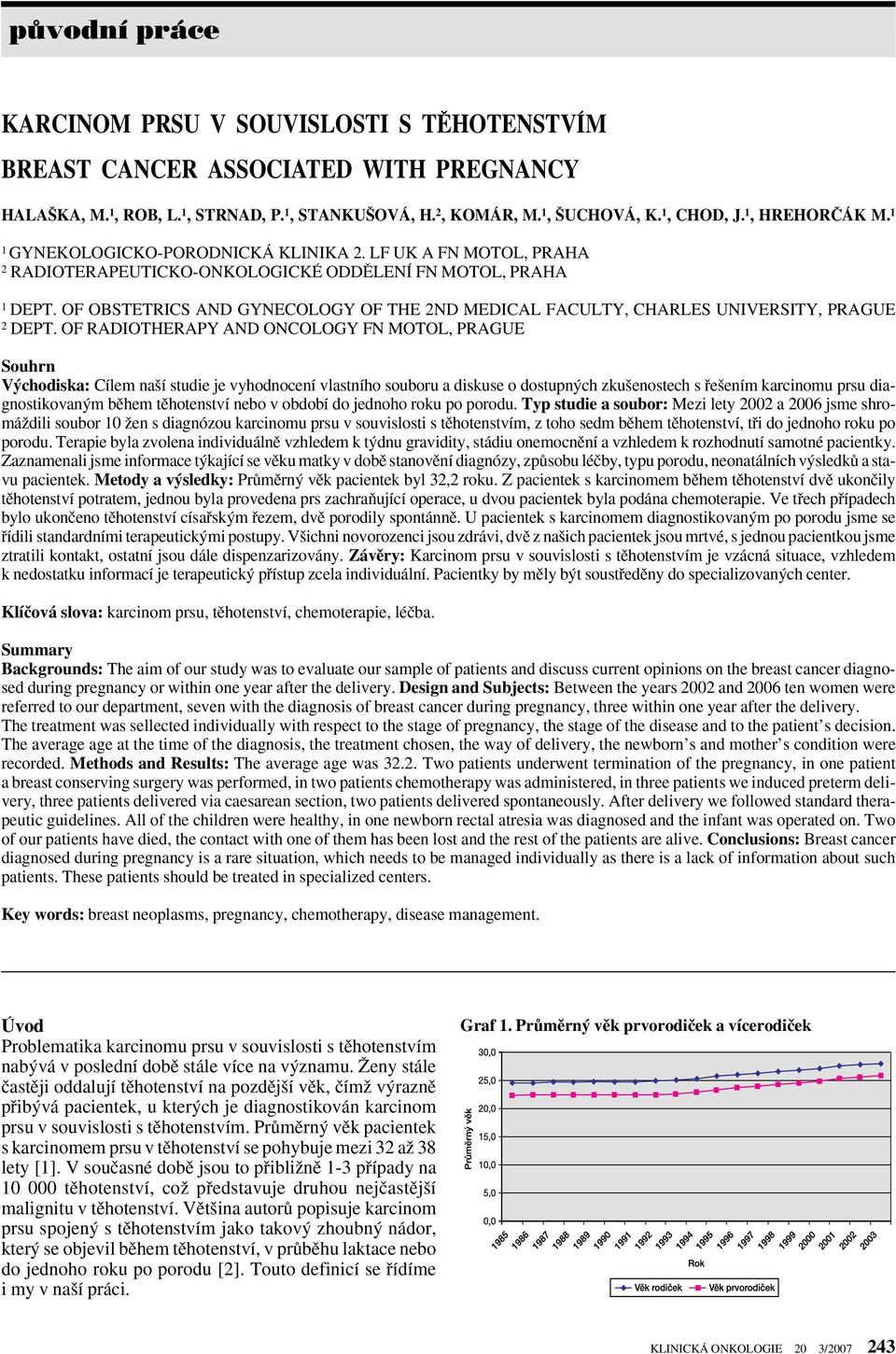 OF OBSTETRICS AND GYNECOLOGY OF THE 2ND MEDICAL FACULTY, CHARLES UNIVERSITY, PRAGUE 2 DEPT.