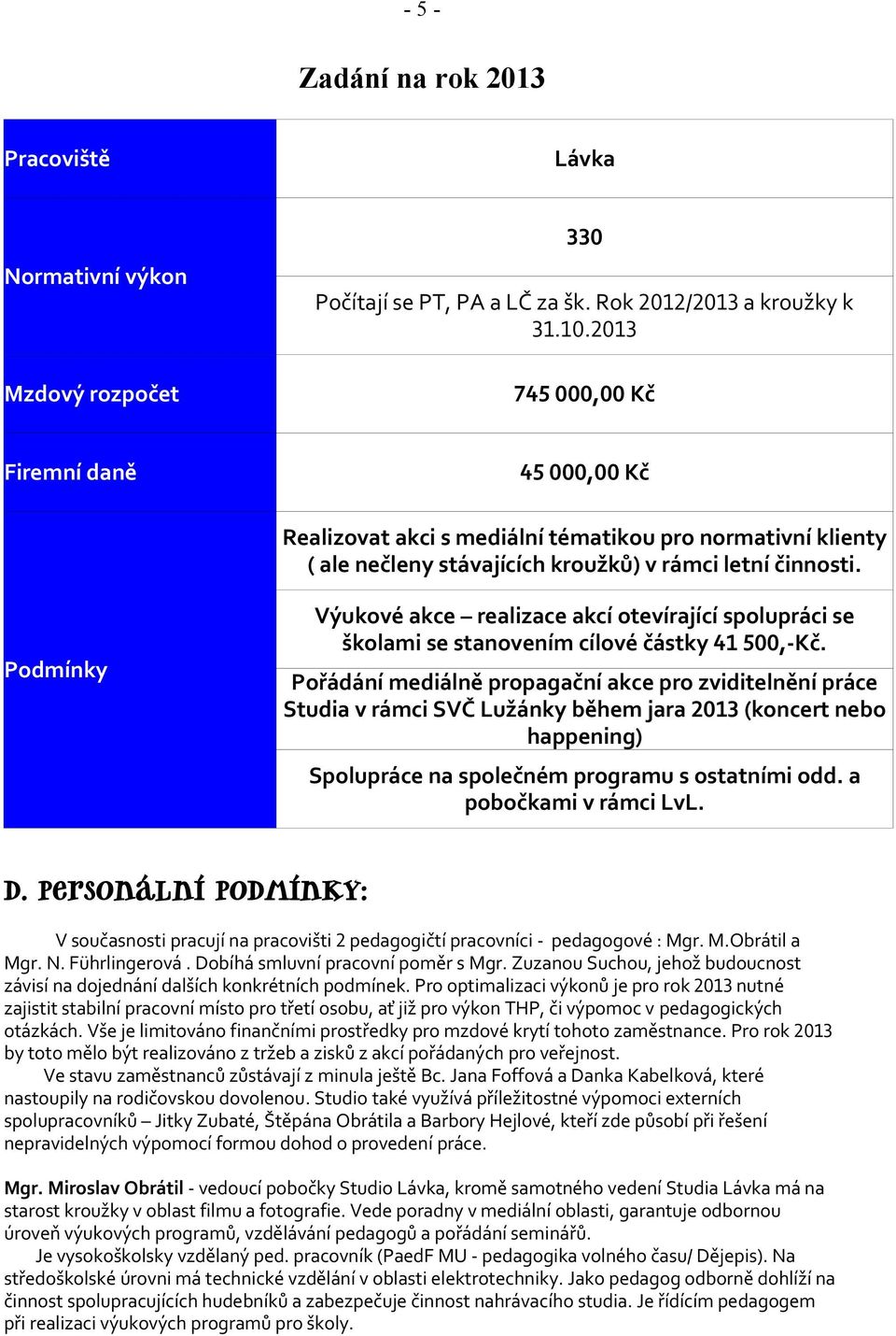 Podmínky Výukové akce realizace akcí otevírající spolupráci se školami se stanovením cílové částky 41 500,-Kč.