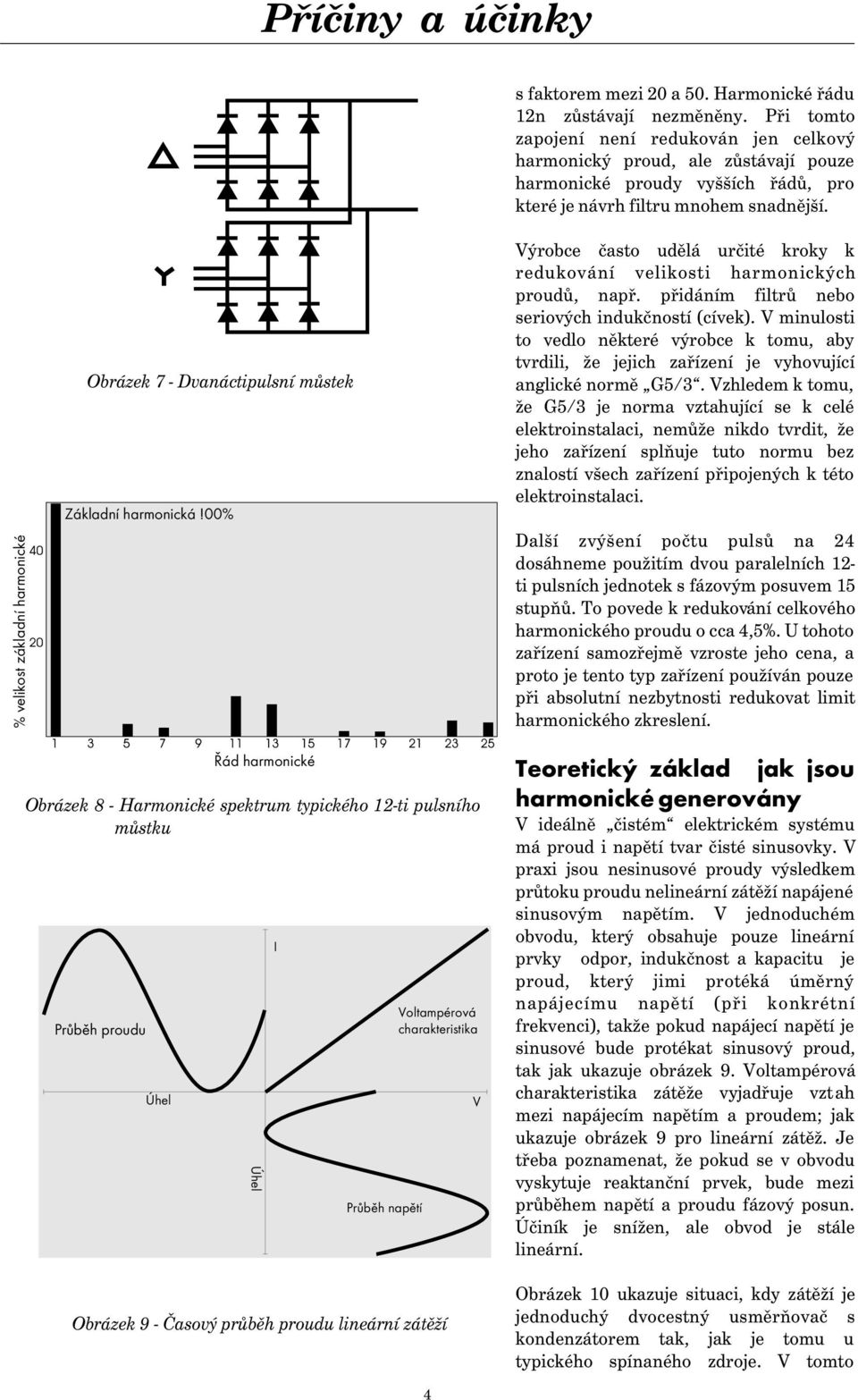 % velikost základní harmonické Obrázek 7 - Dvanáctipulsní můstek Základní harmonická!00% Výrobce často udělá určité kroky k redukování velikosti harmonických proudů, např.